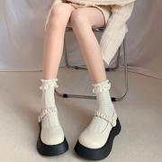 蕾丝短袜女夏白色花边中筒袜，薄款公主袜子jk日系可爱洛丽塔lolita
