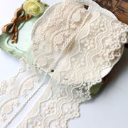 台产米色精细棉线网纱刺绣蕾丝服装花边辅料沙发布艺居家手工材料