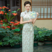 新中式真丝桑蚕丝旗袍高端复古优雅年轻款2024年夏季日常礼服