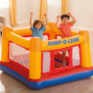 intex方形弹跳池大型跳跳床蹦蹦床，跳跳乐充气玩具，充气球池城堡