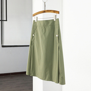 ise军绿色，竖条纹半裙p1820503-1483