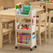 书架可移动置物架落地家用多层小推车简易儿童书柜零食玩具收纳柜