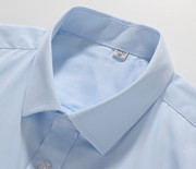男士白色长袖工装，衬衫浅蓝色职业衬衫，纯白色面试衬衫工作服大码