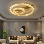 轻奢水晶吸顶灯卧室，设计感简约现代家用温馨房间过道圆形吸顶灯