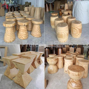 木桩原木凳子实木墩北欧简约家用树桩客厅，方形边几底座原木茶几凳