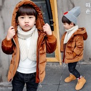 男童棉衣2022儿童羽绒，棉服金丝绒棉袄宝宝，冬装外套韩版加厚潮