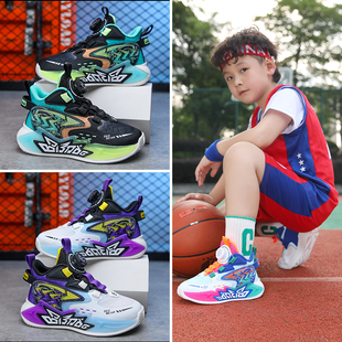 abc童鞋男童运动鞋，春季2024款儿童防滑篮球鞋中大童，男孩跑鞋