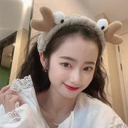 韩国网红洗脸发带猫耳朵鹿角兔耳朵束发带发箍蝴蝶结头带女式发饰