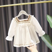 韩版女童清新小可爱娃娃衫1-6岁女宝宝棉质，公主上衣裙3女婴儿春装