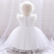 速卖通宝宝婴儿礼服女童白色婚纱周岁礼服花童满月洗礼服公主裙