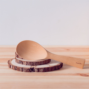 若素生活实木质厨房用品不沾米饭烹饪饭铲日式天然环保榉木饭勺