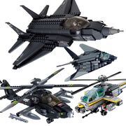 男孩军事飞机直升机轰炸机15中国积木，拼装歼20模型儿童玩具10拼图