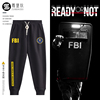 fbi标志美国联邦调查局卫裤情报，特工电影美联邦，束脚运动裤长裤男
