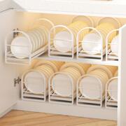 免安装碗盘收纳架厨房，置物架碗架沥水架，家用橱柜内筷盒放碗碟