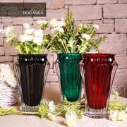 ROGASKA水晶玻璃奢华宫廷花瓶北欧风格卧室插花花瓶宝石绿色花瓶