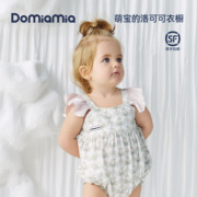 Domiamia2024女宝宝吊带包屁衣新生儿连体衣小月龄满月衣服