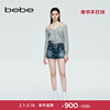 bebe春夏系列女士优雅气质，露肩吊带羊毛针织上衣130201