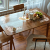 蕾丝印花木桌面垫免洗防水防油塑料pvc透明餐桌垫茶几桌布水晶板