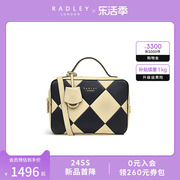 Radley英国奢品牛皮手提包饭盒包米黑菱形拼色约会通勤礼物23SS