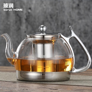 玻润电磁炉烧水壶，耐热玻璃电陶家用茶具，过滤泡茶加热壶炉煮茶壶