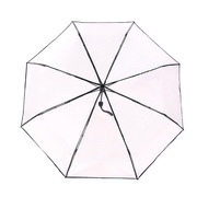 水乡伞阿波罗系列晴雨伞三折伞全自动透明伞江南白色透明印花