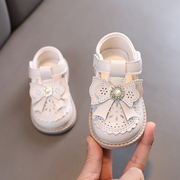 女宝宝凉鞋春夏季婴儿学步鞋1-3岁2小童包头公主鞋女童软底半凉鞋