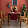 圣诞小红格子，桌旗棉麻家用家居，布艺客厅茶旗