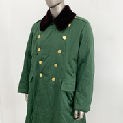 老式军绿色老式棉大衣橄榄绿长款双排扣纯棉执勤防寒保暖棉大衣