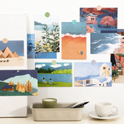 环游日记系列装饰卡片墙面，寝室明信片海报墙贴装饰卡片照片墙背景