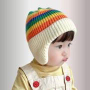 儿童帽子秋冬季男女宝宝2023针织毛线套头帽男童女童护耳保暖