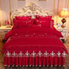 纯棉床上四件套100全棉公主风床品网红床裙，4件套床笠田园花被套