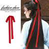 新中式古典国风发带古风，发饰女高级感长流苏红色飘带汉服气质头饰