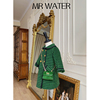 mrwater水滴君复古绿色，双排扣亲子装，小女孩时髦千鸟格毛呢外套
