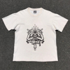 Deepland美式街头嘻哈创意设计感带骷髅印花男女款慵懒风短袖T恤
