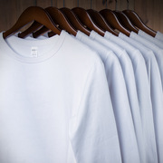 基本款T恤 300g重磅碳素磨毛精梳纯棉T恤加厚罗纹圆领纯色长袖t恤