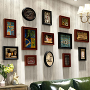 客厅装饰画餐厅美式复古壁画沙发背景，墙壁组合挂画创意墙面装饰品