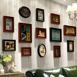 客厅装饰画餐厅美式复古壁画沙发背景墙壁组合挂画创意墙面装饰品