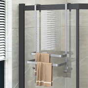 浴室毛巾架免打孔淋浴房置物架卫生间玻璃门架子挂杆，浴巾架悬挂式