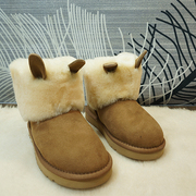 童靴  真皮羊毛一体雪地靴  儿童靴子短筒卡通靴保暖靴11-5