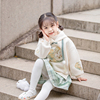 汉服女童冬装宝宝加绒卫衣加厚裙子儿童唐装中国风刺绣两件套装新