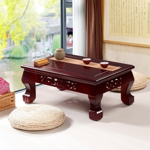 实木雕花飘窗桌欧式榻榻米茶几，现代简约炕桌，和室几阳地台矮桌