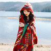 民族风披肩女外搭夏季配裙玉龙雪山针织斗篷披肩防晒西藏旅游穿搭