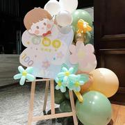 周岁生日布置定制名字kt板迎宾牌宝宝宴百天满月宴指示牌装饰气球