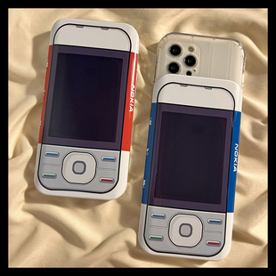 宏界 创意诺基亚滑盖电话适用iphone14promax苹果15手机壳12小众个性14Pro防摔13ProMax高级感11全包保护套