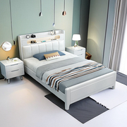 厂现代简约儿童床实木床白色，单人床1米2小户型135m多功能15米卧促