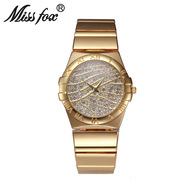 时尚潮流镶水钻表带女士石英手表时装腕表手表品牌missfoxV230