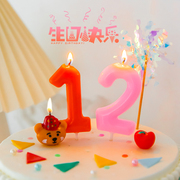 大号彩色数字生日蜡烛派对创意道具周岁儿童甜品蛋糕装饰插件