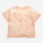 女童粉红色t恤宝宝短袖，上衣儿童夏季童装婴儿，纯棉半袖汗衫打底衣6