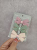 甜美可爱女孩发夹套装米白色绿色粉色绒面小蝴蝶结边夹刘海夹发卡