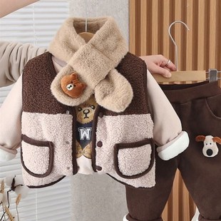 韩版男童装0男宝宝2婴儿童，加绒加厚1岁三件套装3秋冬装冬季卫衣服